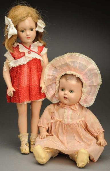 LOT OF 2 COMPOSITION DOLLS.                       