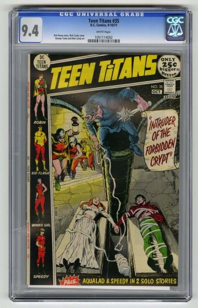 TEEN TITANS #35 CGC 9.4 D.C. COMICS 9-10/71.      