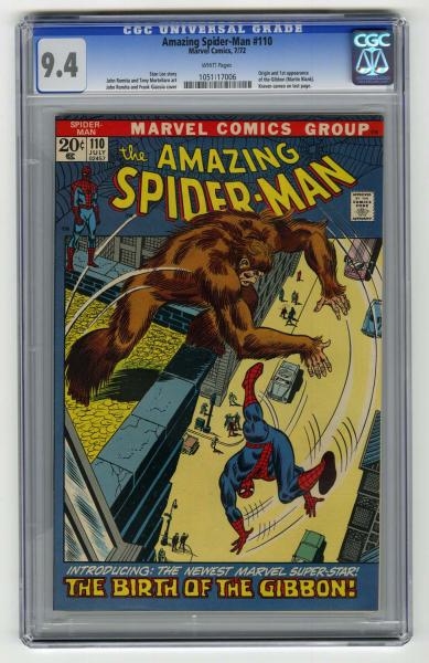 AMAZING SPIDER-MAN #110 CGC 9.4 MARVEL COMICS.    