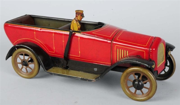 TIN LITHO BING OPEN TOURING CAR AUTO WIND-UP TOY. 