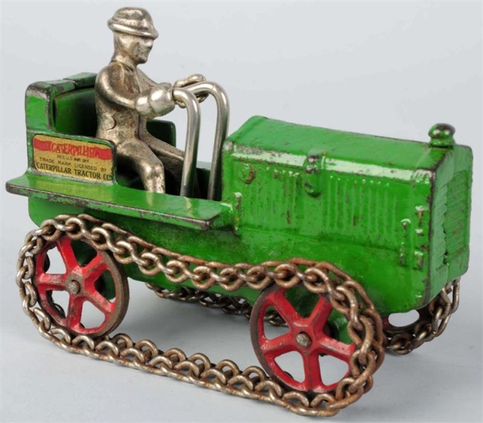 SCARCE CAST IRON ARCADE CATERPILLAR TRACTOR TOY.  