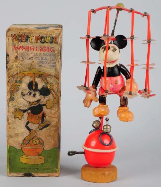 CELLULOID WALT DISNEY MICKEY MOUSE WHIRLIGIG TOY. 