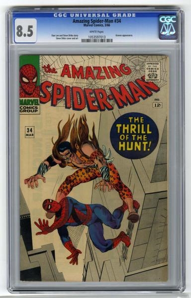 AMAZING SPIDER-MAN #34 CGC 8.5 MARVEL COMICS 3/66 