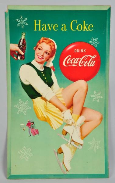 CARDBOARD COCA-COLA 2-SIDED POSTER.               