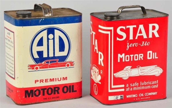 STAR & AID MOTOR OIL CANS.                        