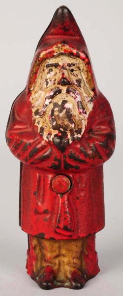 CAST IRON SANTA CLAUS STILL BANK.                 