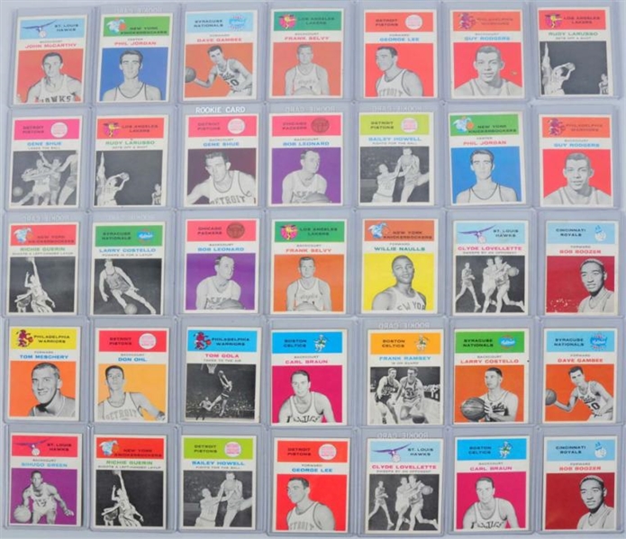 LOT OF 56: 1961-62 FLEER NBA BASKETBALL CARDS.    