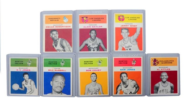 LOT OF 8: 1961-62 FLEER NBA BASKETBALL CARDS.     