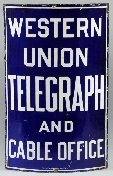 WESTERN UNION TELEGRAPH & CABLE OFFICE SIGN.      