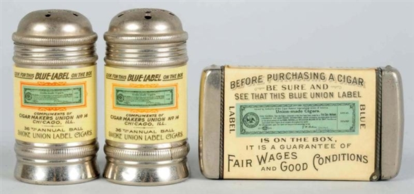 CIGAR MAKERS UNION MATCH SAFE & SHAKERS.         