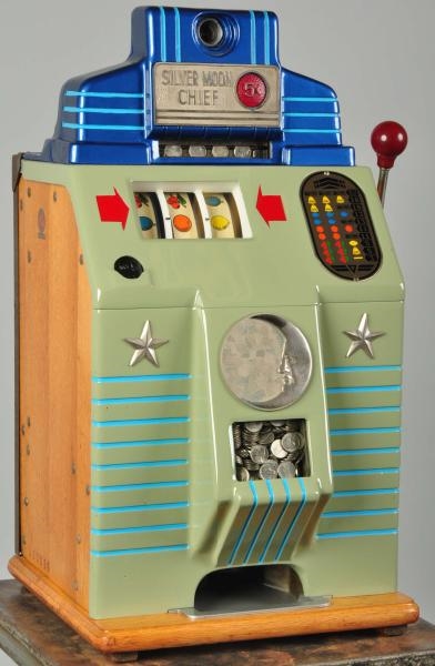 JENNINGS 5¢ SILVER MOON CHIEF COIN-OP MACHINE.    