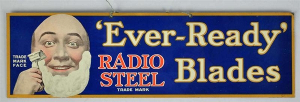 SMALL TIN LITHO EVER-READY BLADES SIGN.           
