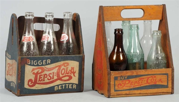 LOT OF 2: PEPSI-COLA CARRIERS WITH BOTTLES.       