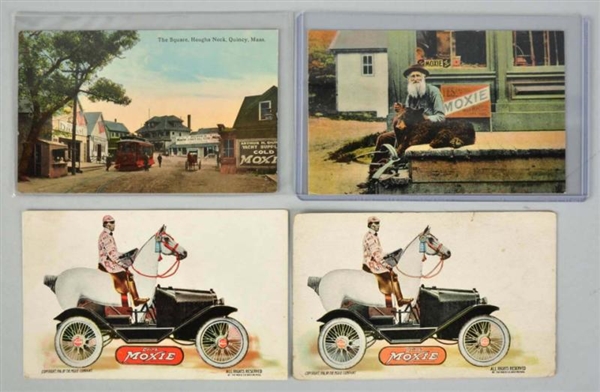 LOT OF 4: EARLY MOXIE POSTCARDS.                  