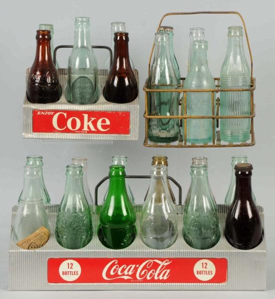 LOT OF 3: COCA-COLA CARRIERS WITH BOTTLES.        