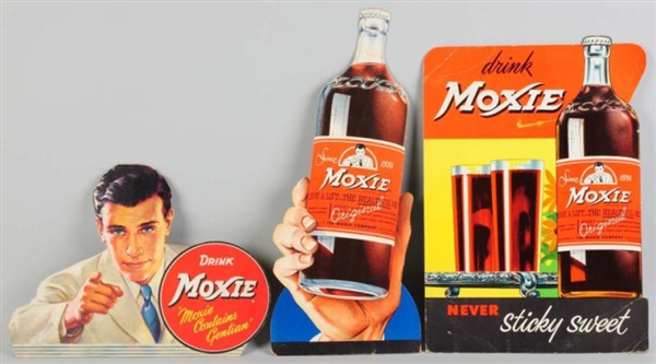LOT OF 3: ASSORTED CARDBOARD MOXIE SIGNS.         