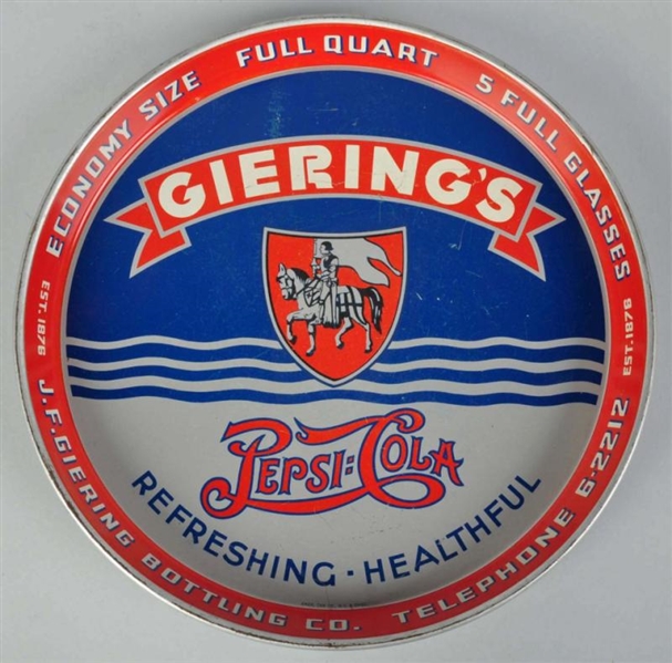 TIN PEPSI-COLA GIERINGS SERVING TRAY.            