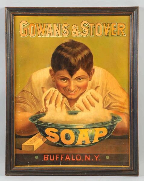 PAPER GOWANS & STOVER SOAP SIGN.                  