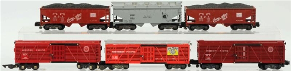 LOT OF 6: AMERICAN FLYER S-GAUGE FREIGHT CARS.    