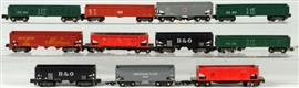 LOT OF 11: AMERICAN FLYER S-GAUGE FREIGHT CARS.   