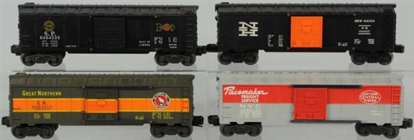 LOT OF 4: LIONEL 6400 SERIES BOXCARS.             