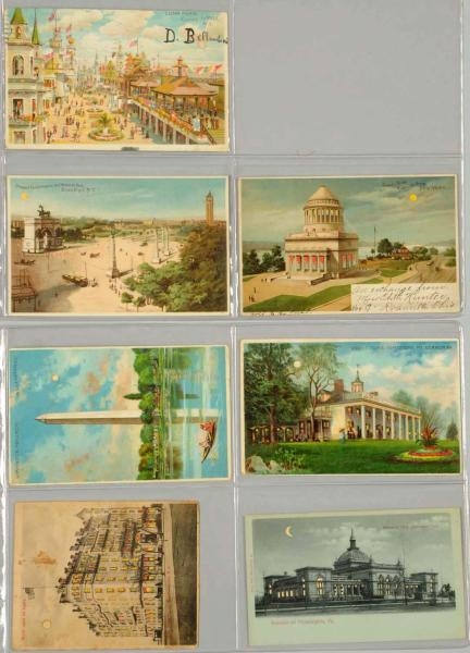 LOT OF 7: HOLD-TO-THE-LIGHT POSTCARDS.            