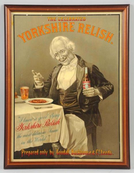 CARDBOARD YORKSHIRE RELISH EARLY SIGN.            