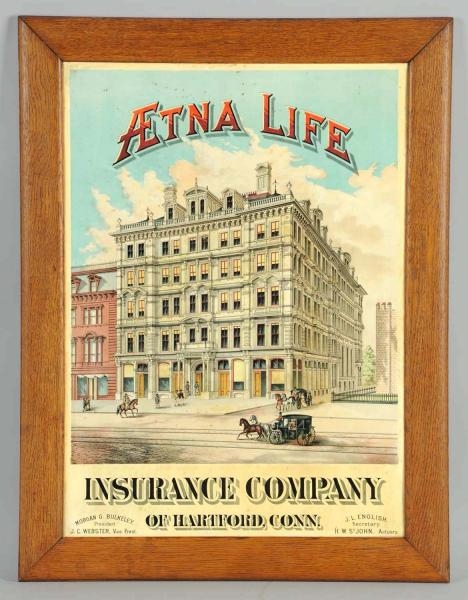 EARLY TIN AETNA LIFE INSURANCE SIGN.              