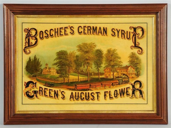 EARLY TIN BOSCEES GERMAN SYRUP SIGN.             