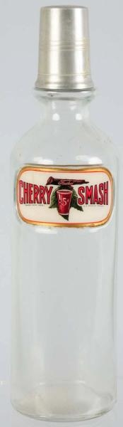 CHERRY SMASH LABEL UNDER GLASS SYRUP BOTTLE.      