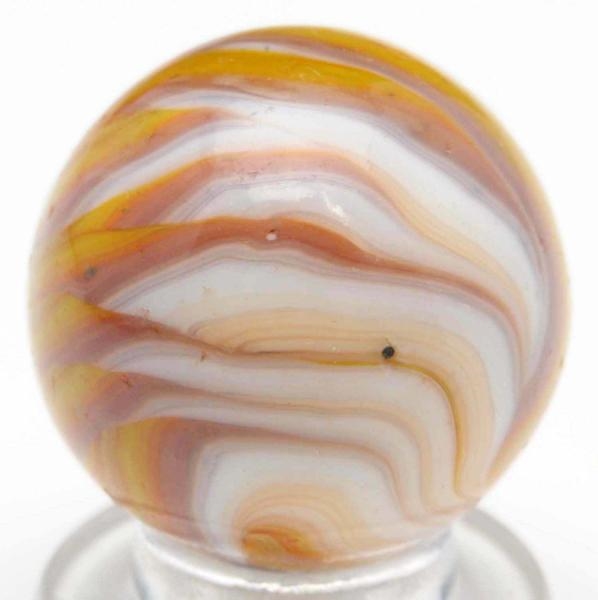 CHRISTENSEN AGATE TRI-COLOR FLAME MARBLE.         