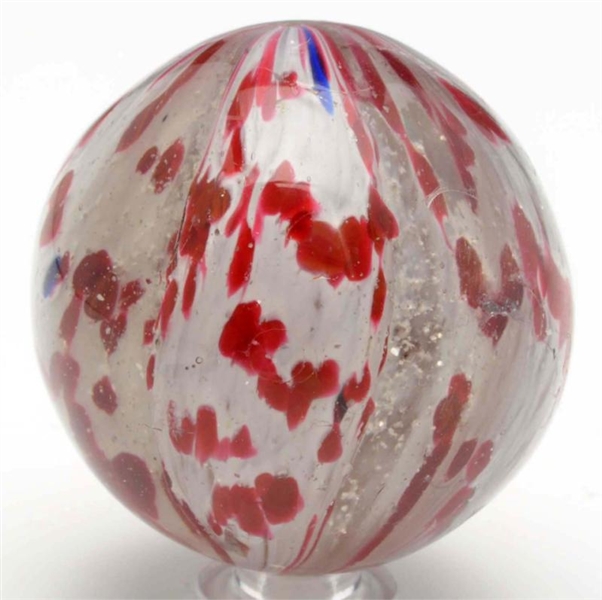 MULTICOLORED 4-LOBED ONIONSKIN MARBLE WITH MICA.  