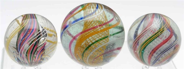 LOT OF 3: SWIRL MARBLES.                          