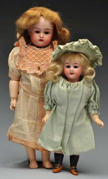 LOT OF 2 GERMAN BISQUE DOLLS.                     