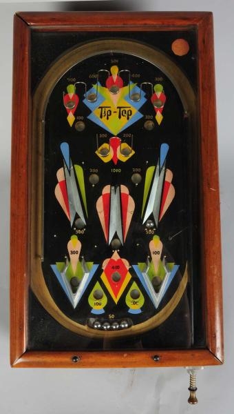 WOODEN TIP-TOP TABLETOP PINBALL GAME.             