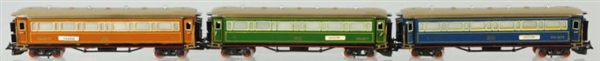 LOT OF 3: PAYA PASSENGER TRAIN CARS.              