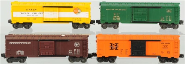 LOT OF 4: LIONEL BOXCARS.                         