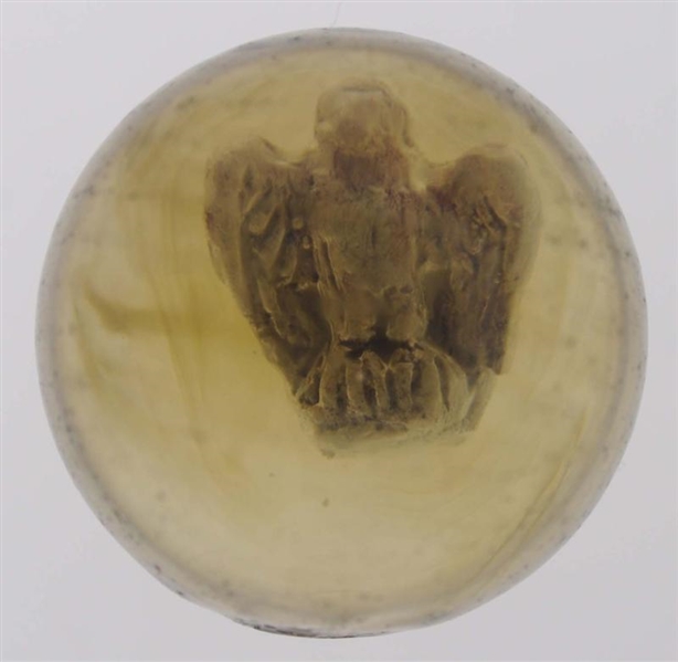 YELLOW GLASS EAGLE SULPHIDE MARBLE.               