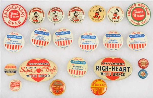 LOT OF 22: ASSORTED ADVERTISING PINS.             
