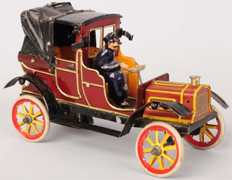 TIN LITHO FISHER AUTOMOBILE WIND-UP TOY.          