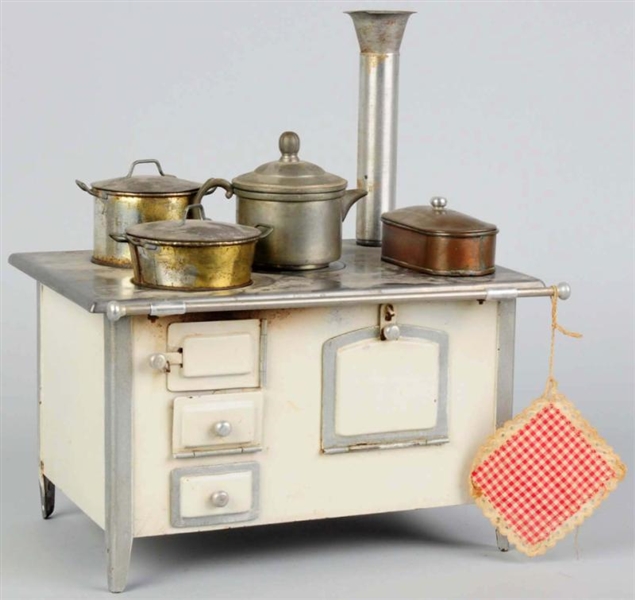 EARLY TIN & PRESSED STEEL TOY CHILDS STOVE.      