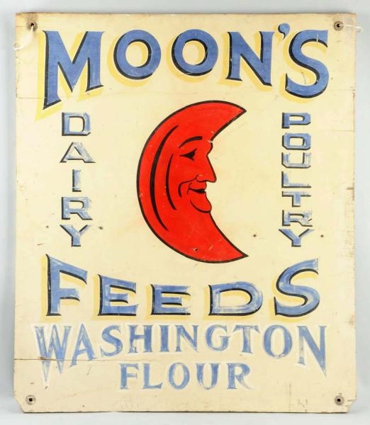 WOODEN MOONS FEEDS FOLKY SIGN.                   
