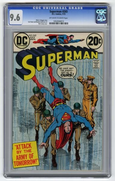 SUPERMAN #265 CGC 9.6 D.C. COMICS 7/73.           