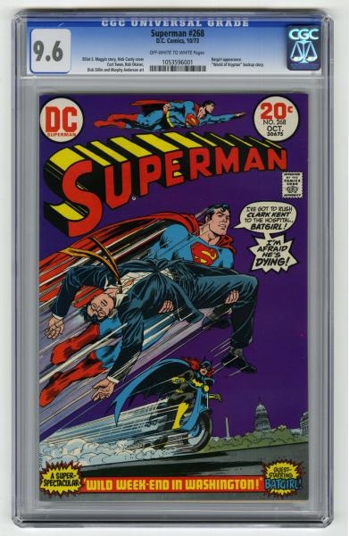 SUPERMAN #268 CGC 9.6 D.C. COMICS 10/73.          