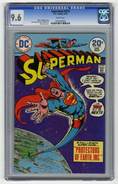 SUPERMAN #274 CGC 9.6 D.C. COMICS 4/74.           