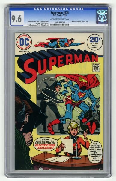 SUPERMAN #275 CGC 9.6 D.C. COMICS 5/74.           