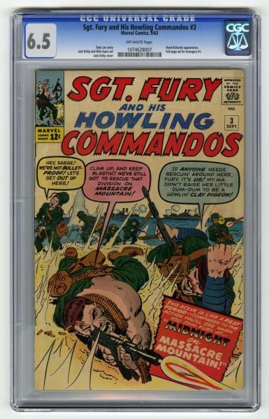 SGT. FURY AND HIS HOWLING COMMANDOS #3 CGC 6.5.   