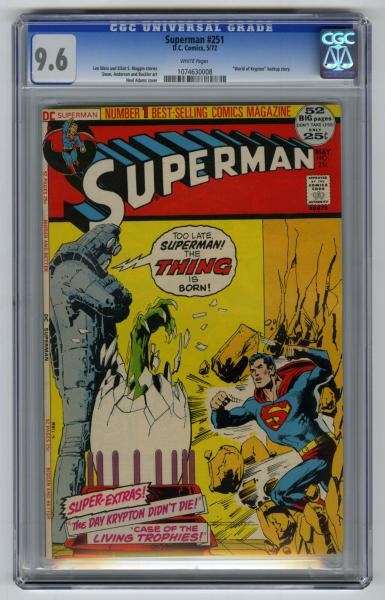 SUPERMAN #251 CGC 9.6 D.C. COMICS 5/72.           