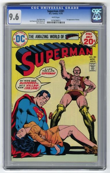 SUPERMAN #281 CGC 9.6 D.C. COMICS 11/74.          