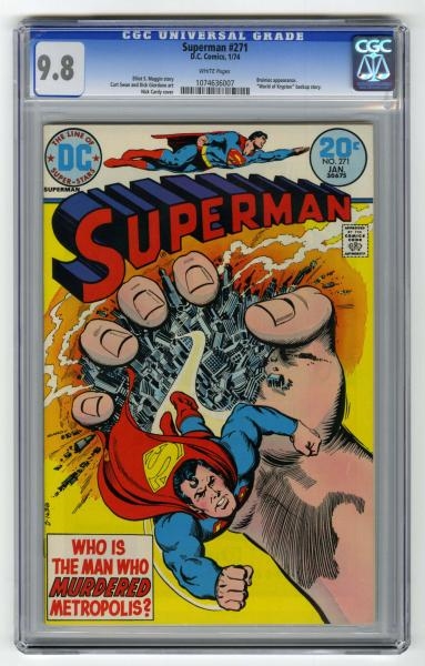 SUPERMAN #271 CGC 9.8 D.C. COMICS 1/74.           